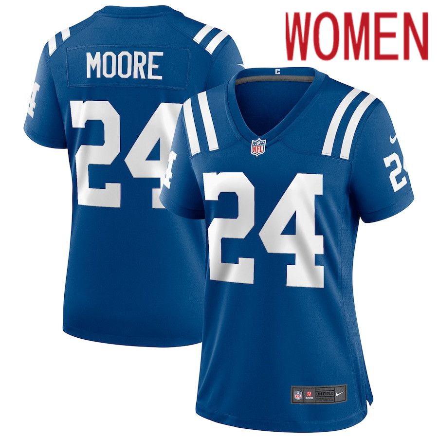 Women Indianapolis Colts #24 Lenny Moore Nike Royal Game Retired Player NFL Jersey->women nfl jersey->Women Jersey